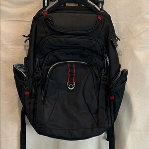 Sleek Black and Red Men's Backpack